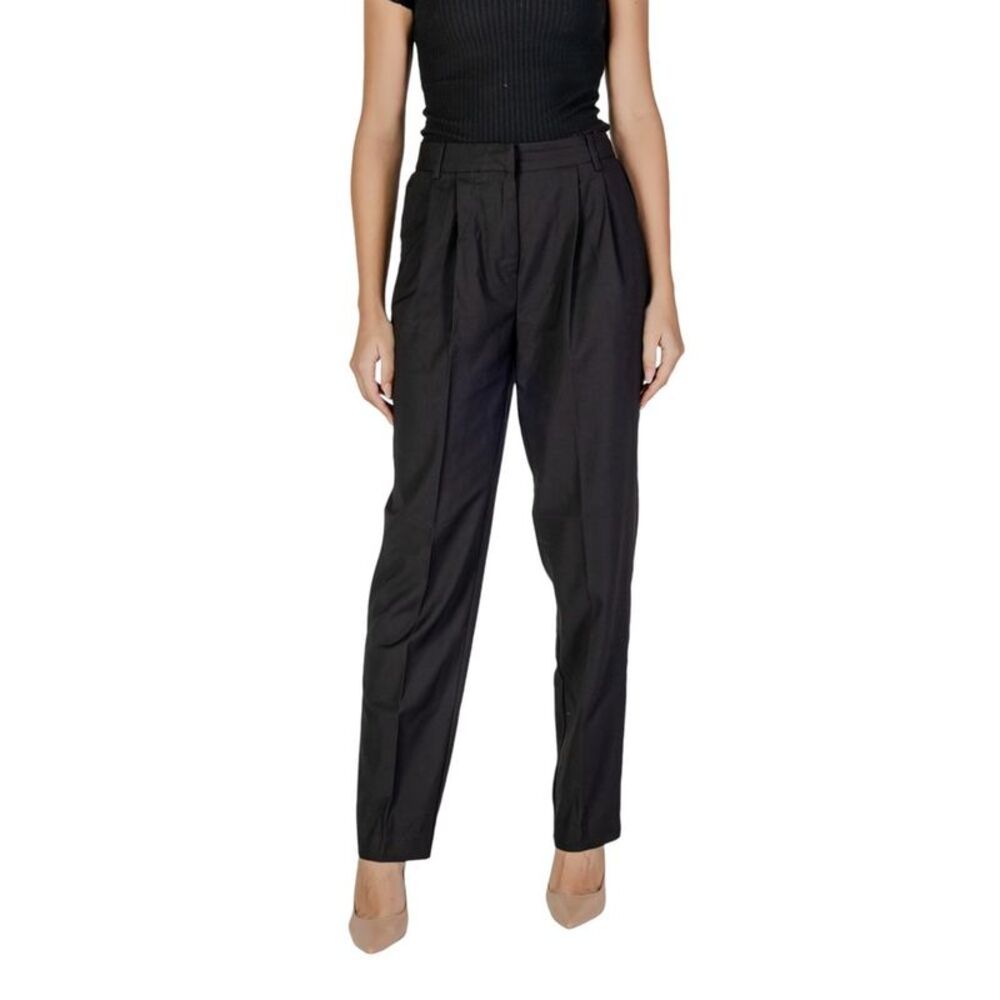 Vila Clothes Black Polyester Dress Women's Pants